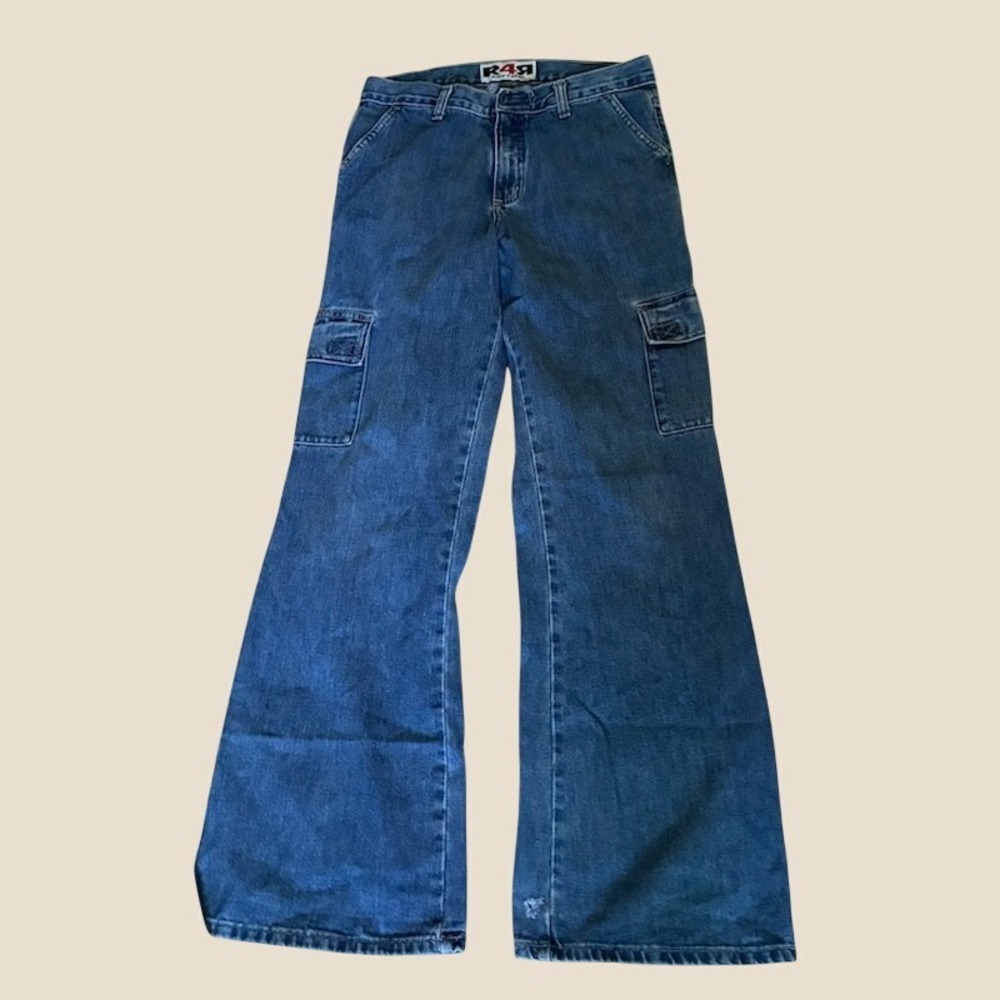 Vintage 90s Rave 4 Real R4R Wide Leg Mens 31 Blue Baggy